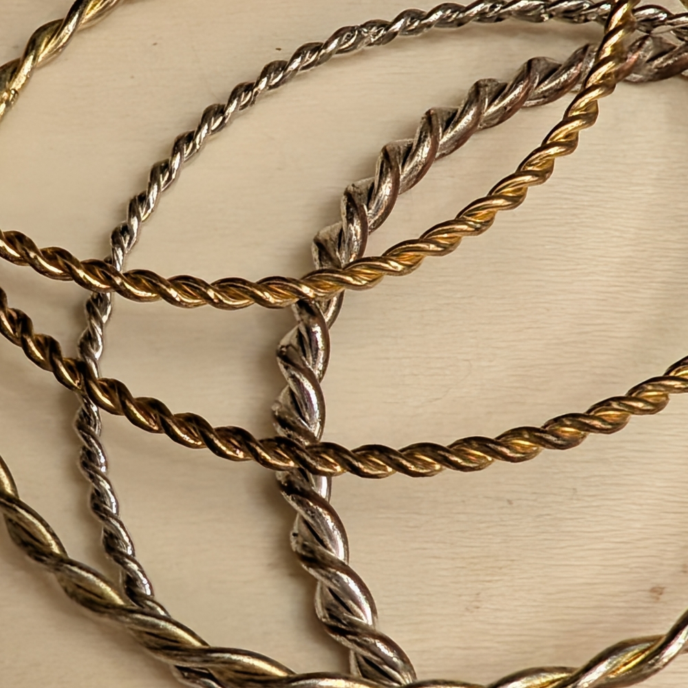 Source Unknown Gold and Silver Twisted Bracelets - Picture 3 of 6